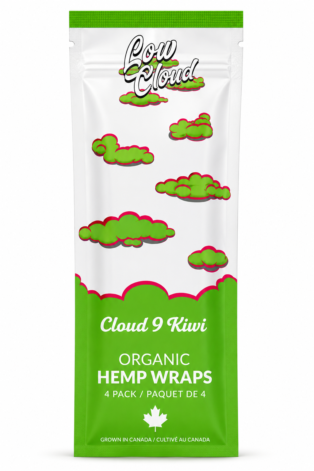 Low Cloud 9 Kiwi Organic Hemp Wraps – 4 Pack