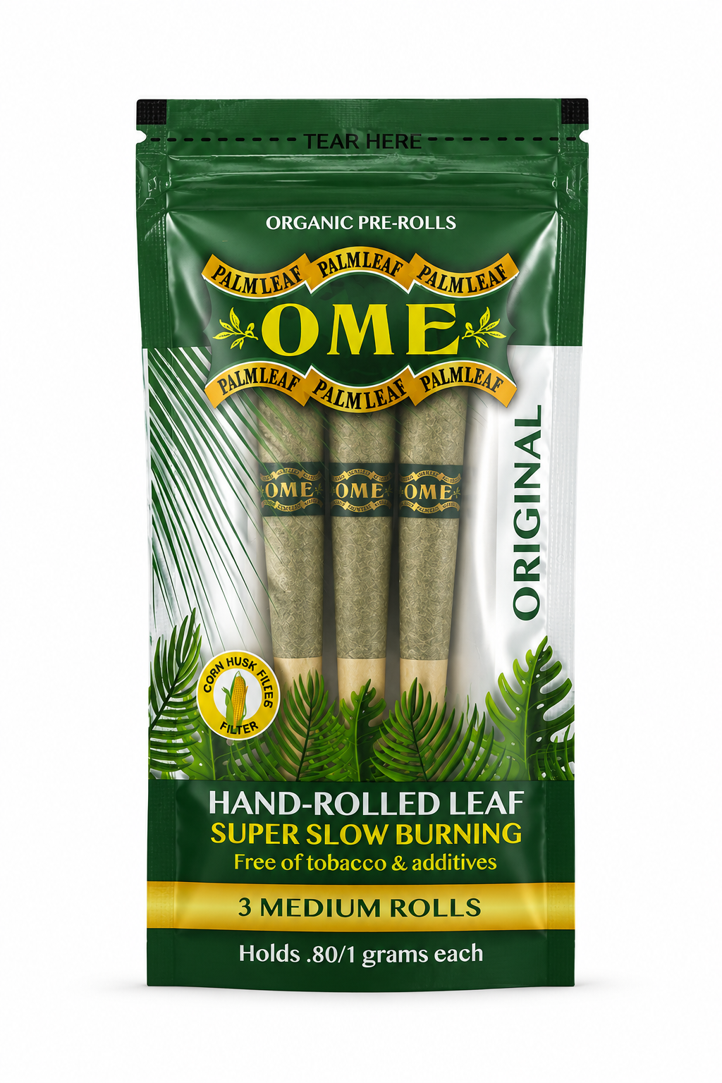 OME Original Palm Leaf Hand-Rolled Medium Rolls – 3 Pack