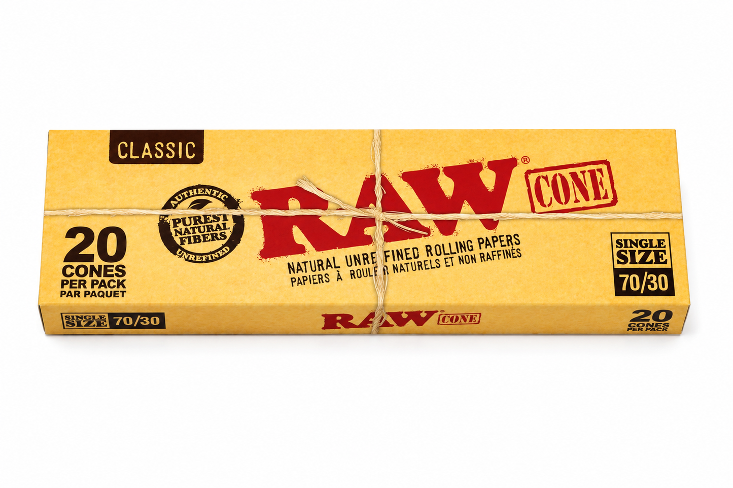 RAW Classic Single Size Pre-Rolled Cones (20 Pack)