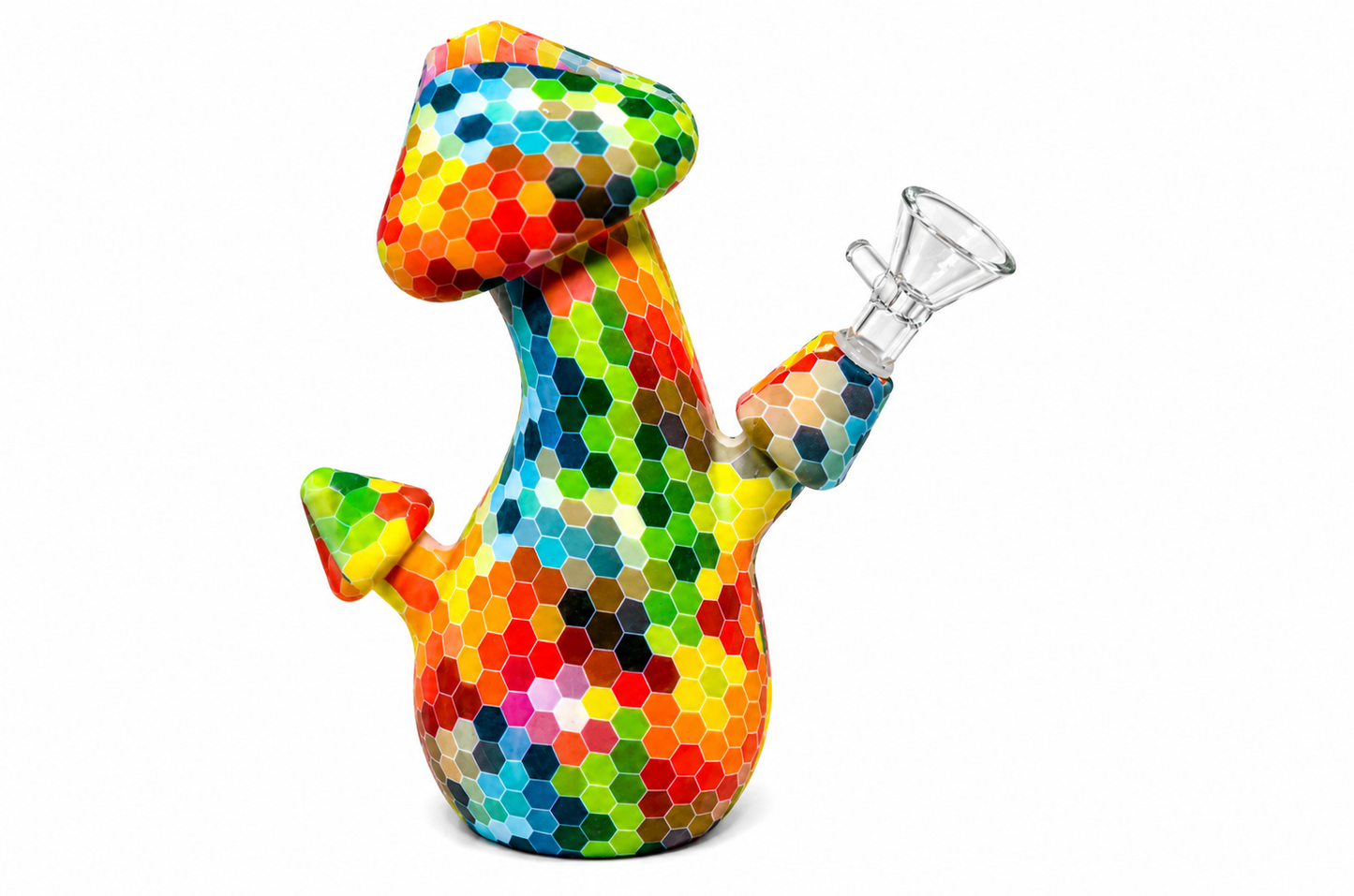 8" Novelty Silicone Water Pipe — Festive Print