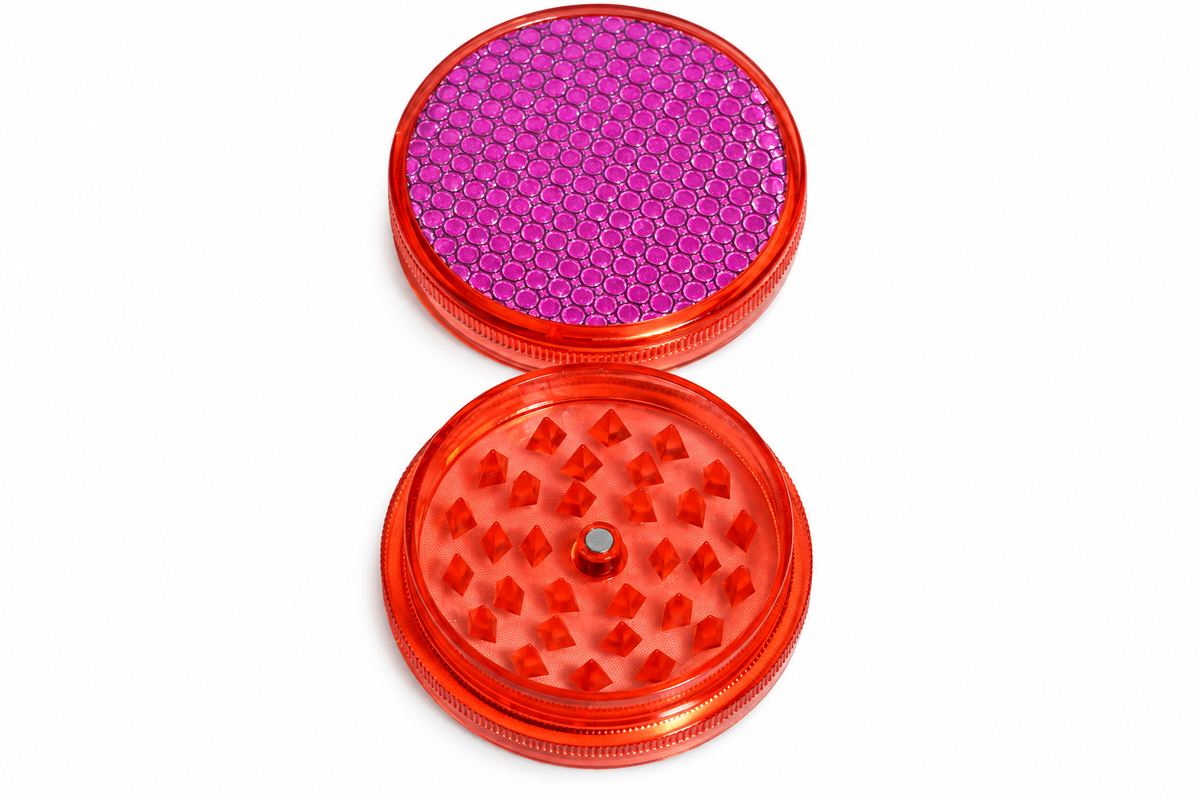 Plastic 2-Piece Grinder with Diamond Teeth – 2.5"