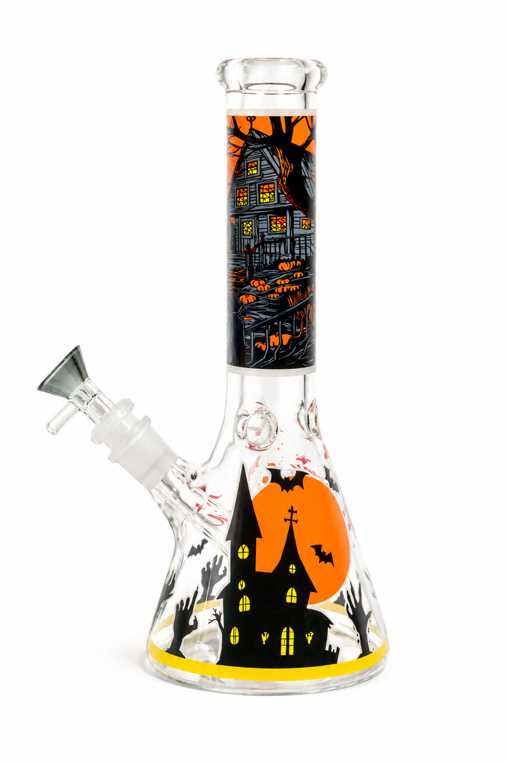 10" Halloween Graveyard Glass Bong