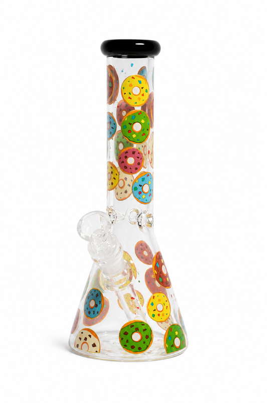 10" Donut Print Glass Bong