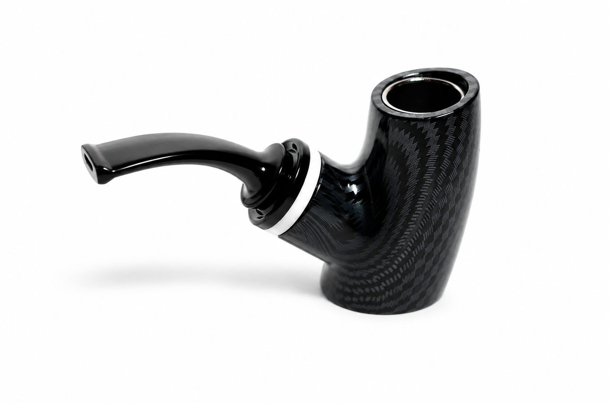 Black Textured Sherlock Glass Pipe
