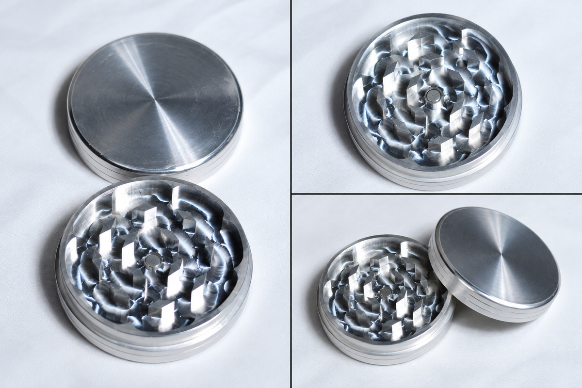 HammerCraft 2-Piece Aluminum Grinder – Silver