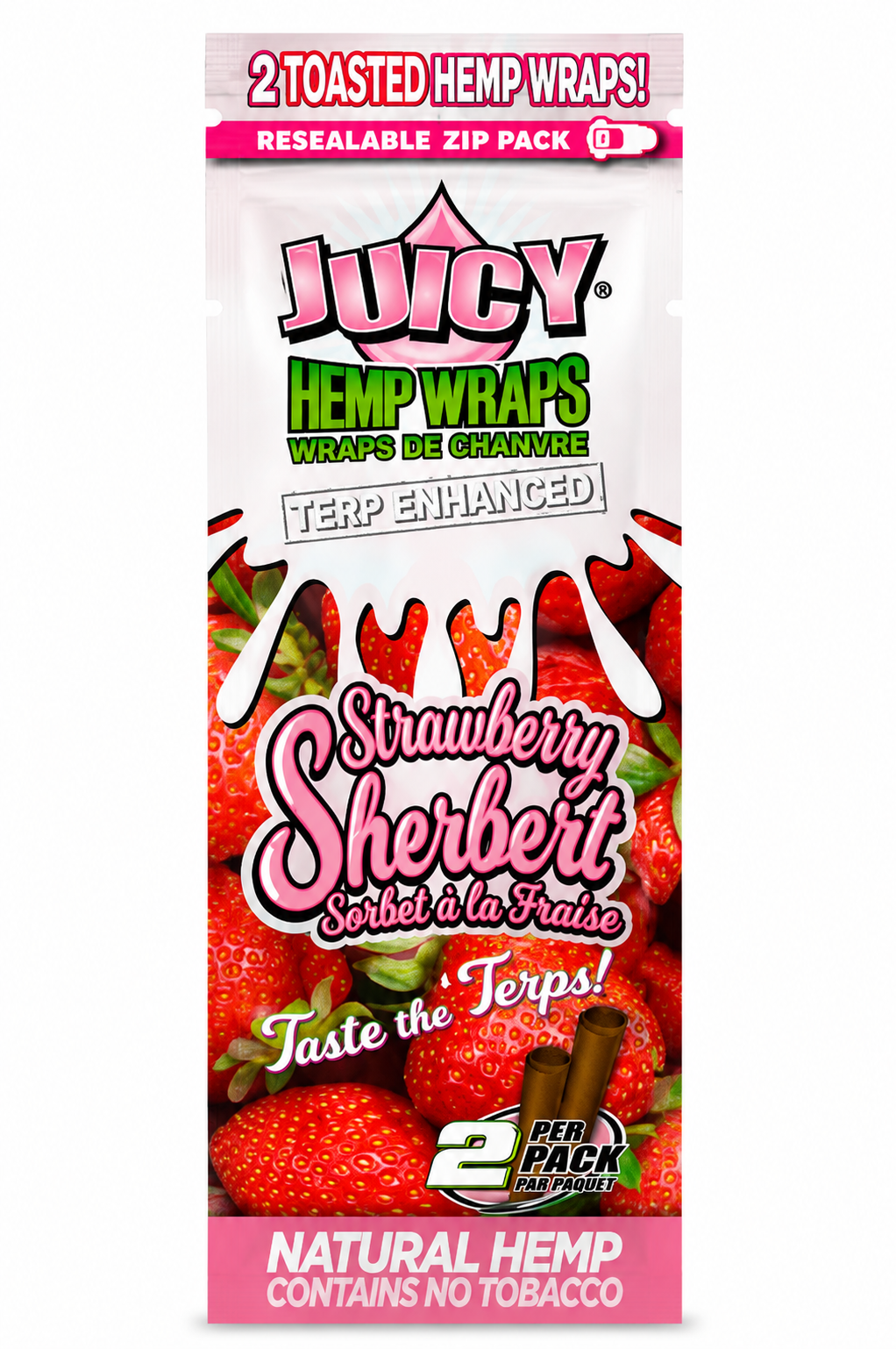 Juicy Jay's Hemp Wraps – Strawberry Sherbert (Terp Enhanced)