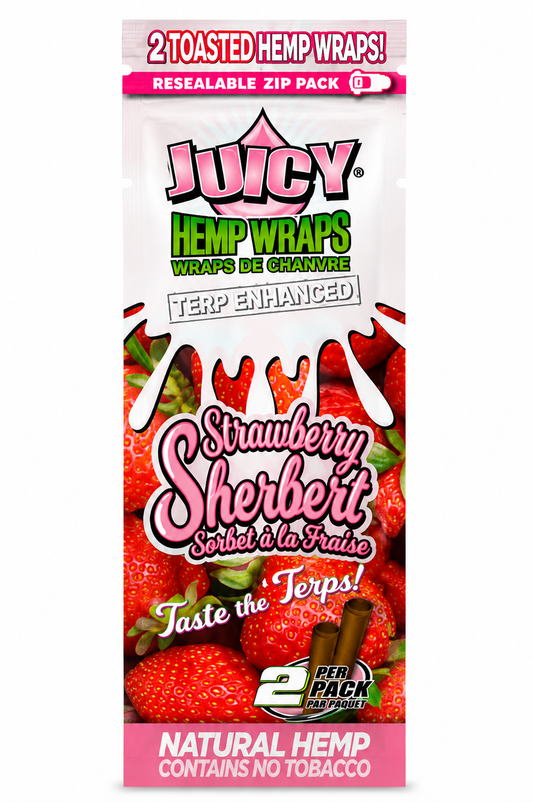 Juicy Jay's Hemp Wraps – Strawberry Sherbert (Terp Enhanced)