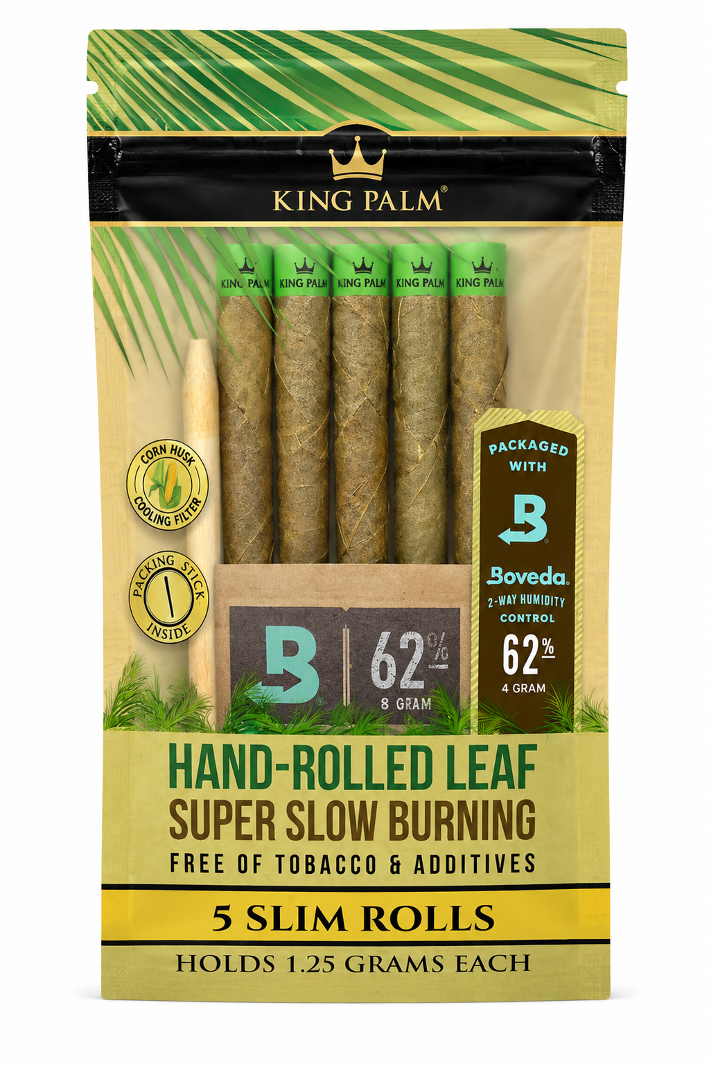 King Palm Slim Hand-Rolled Leaf Rolls – 5 Pack