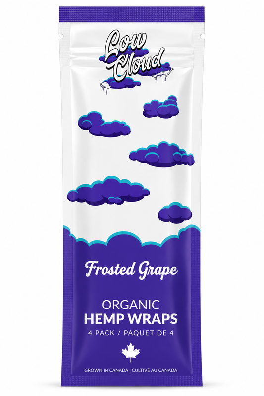 Low Cloud Frosted Grape Organic Hemp Wraps – 4 Pack