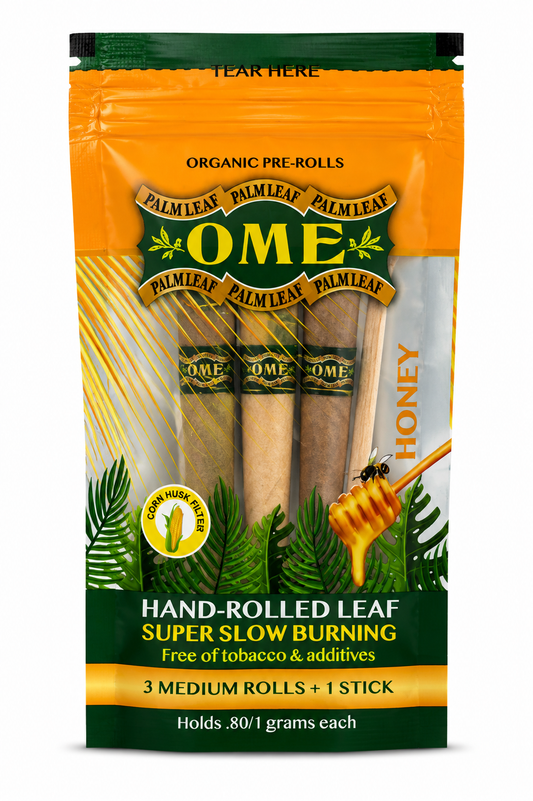 OME Honey Palm Leaf Hand-Rolled Medium Rolls – 3 Pack
