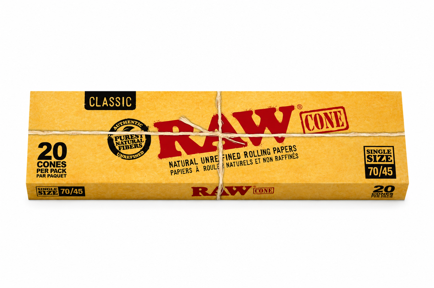 RAW Classic Single Size Pre-Rolled Cones (20 Pack)
