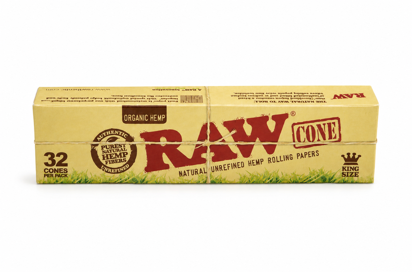 RAW Organic Hemp King Size Pre-Rolled Cones (32 Pack)