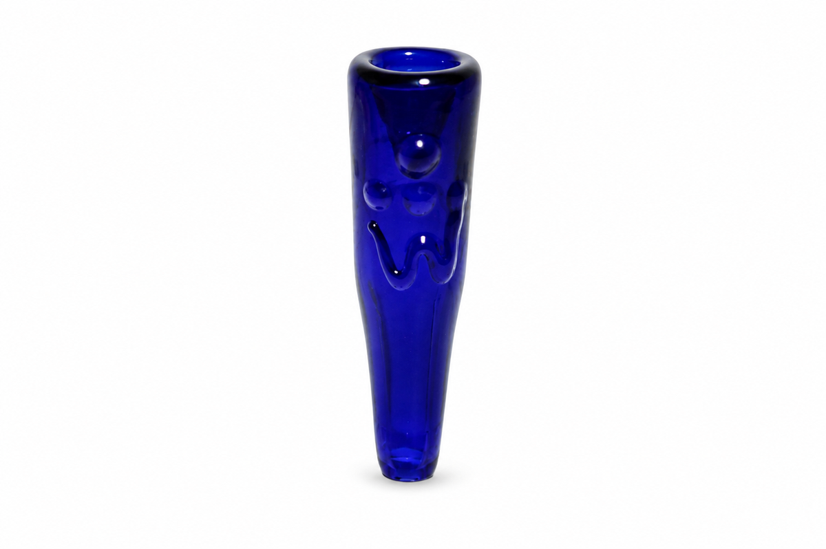 3.5" Blue Cone Glass Pipe