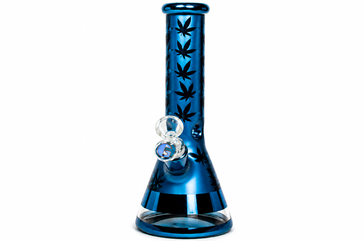 10" Colored Leaf Beaker Water Pipe