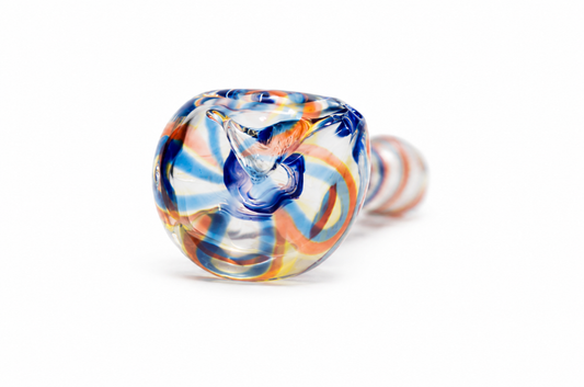 Blue Swirl Glass Spoon Pipe – 3"