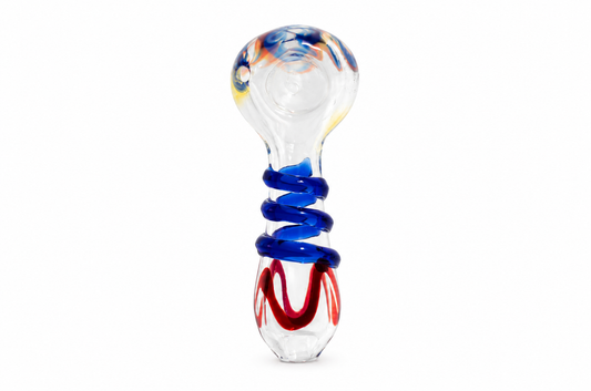 Blue Swirl Glass Spoon Pipe – 3"