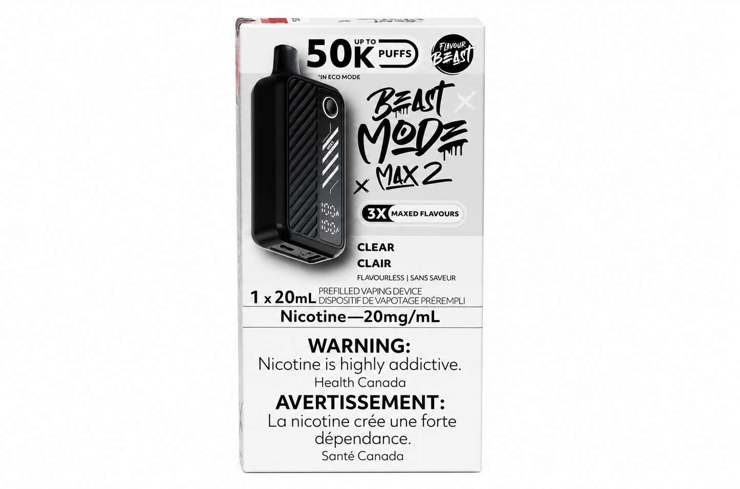Flavour Beast Mode Max 2 50k – Clear (Flavourless)