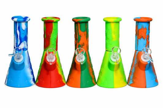 8" Silicone Honeycomb Beaker Waterpipe