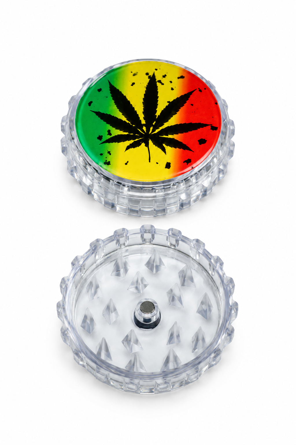 Rasta Leaf Acrylic Grinder – 1.5"