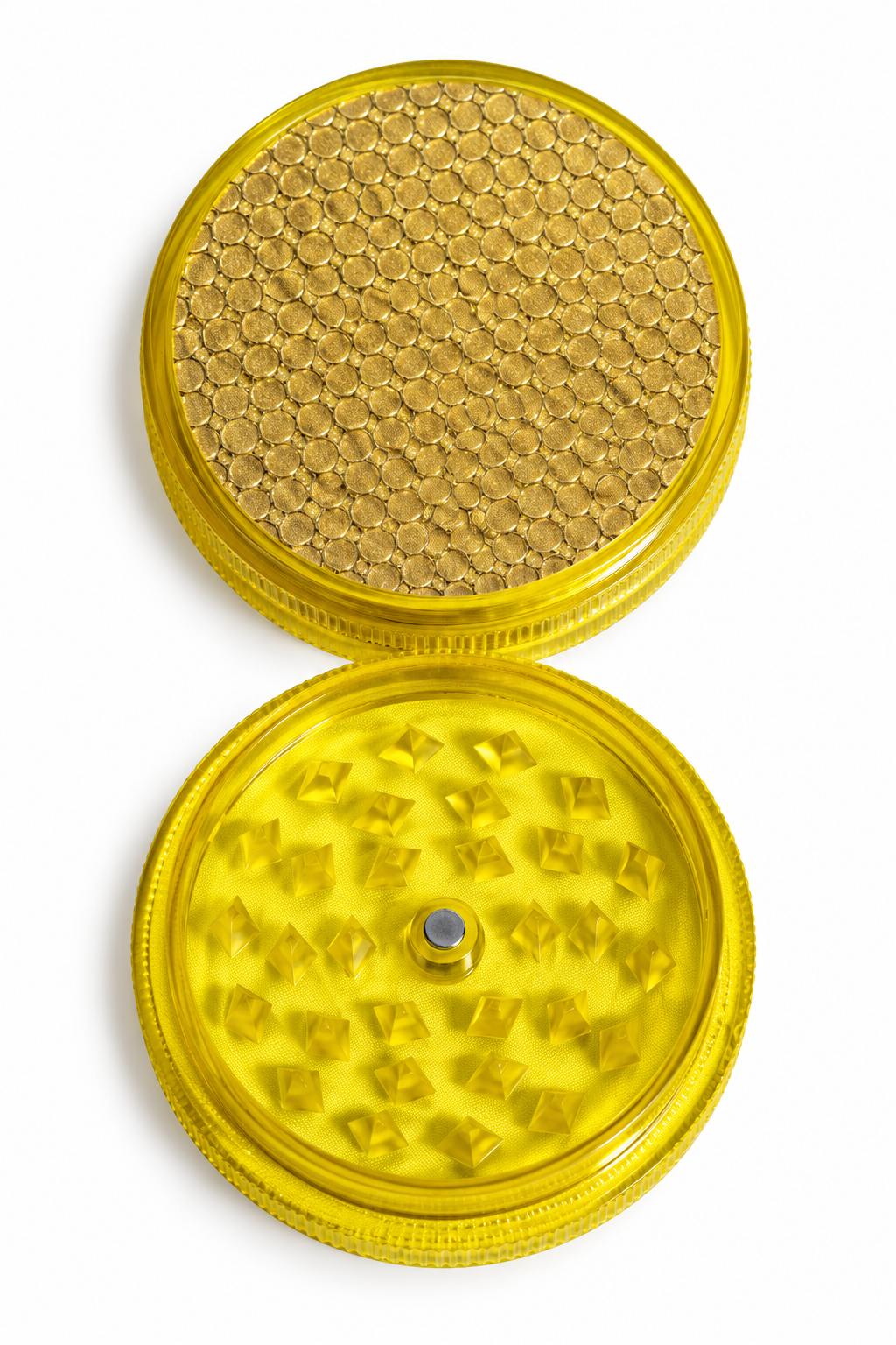 Plastic 2-Piece Grinder with Diamond Teeth – 2.5"