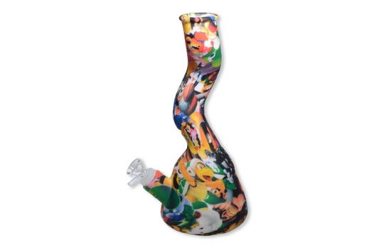 10" Game Character Curved Neck Silicone Waterpipe