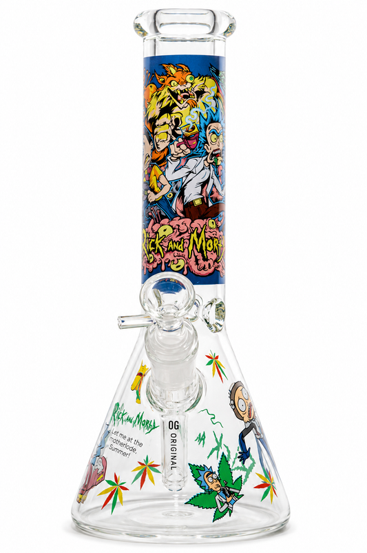 10" Rick and Morty Printed Beaker Bong