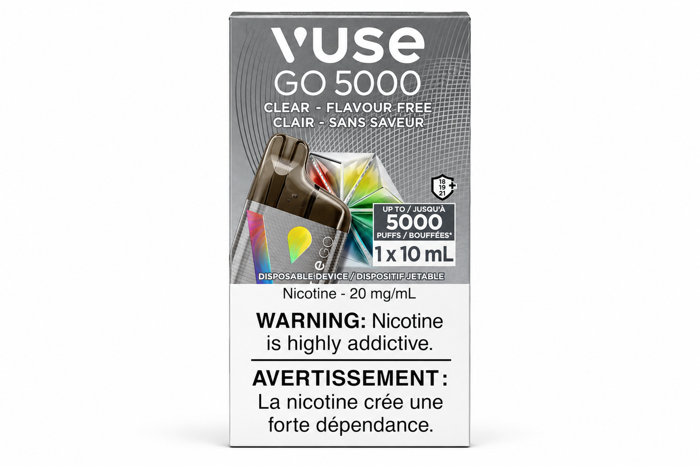 Vuse GO 5000 Disposable Vape – Clear (Flavour Free)